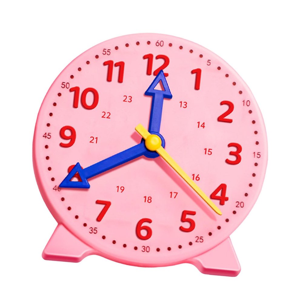 TTETTZ Teaching Clock Time Activity Realistic Development Toy Educational Gift Education Toy for Kindergarten Boys and Girls, Pink