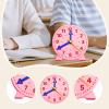 TTETTZ Teaching Clock Time Activity Realistic Development Toy Educational Gift Education Toy for Kindergarten Boys and Girls, Pink view 2