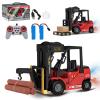 Authticar RC Forklift Truck, 1:24 Scale 2 in 1 Transform Lift Fork & Hook, Teen Forklift Toy, 11 Channel Remote Control Forklift for Adults with Spray Light RC Construction Vehicles Toy view 1