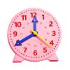 Garende Teaching Clock Lightweight Sturdy Teaching Aids Basic Math Development Compact Convenient for Kindergarten Kids Classroom, Pink view 1