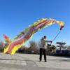 BPGSLYX Portable Dragon Poi Ribbon Dragon Dance Ribbon Streamer with Head, Colorful Square Exercise Ribbon Streamer Wulong Dance Dragon Poi (8m,Yellow) view 2