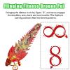 BPGSLYX Portable Dragon Poi Ribbon Dragon Dance Ribbon Streamer with Head, Colorful Square Exercise Ribbon Streamer Wulong Dance Dragon Poi (8m,Yellow) view 4