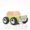 BigBlock Customs Beany 1977 Wooden Race Car  Handcrafted Small Wooden Collector Car in Lime Green with Metal & Rubber Tires view 1