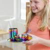 Ahimsa Stainless Steel Kids Dishes, Pediatrician Designed Complete 5 Piece Kids Plates and Bowls Set, Non Toxic & Unbreakable Stainless Steel Plate, Cup and Kid Utensils, Rainbow view 4