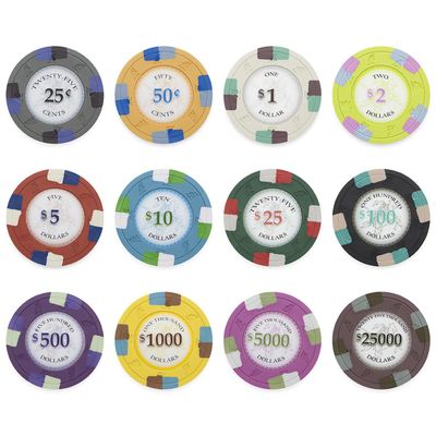 1000 Bulk Poker Knight Sword & Spade Design 13.5gm Clay Composite Poker Chips - Choose Chips!