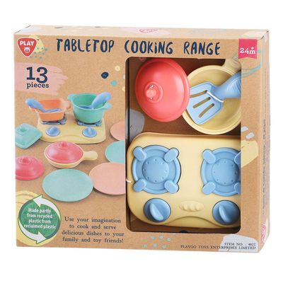 Play Cooking Stove Table Top Playset with Accessories - 13 Pieces - Educational Toy