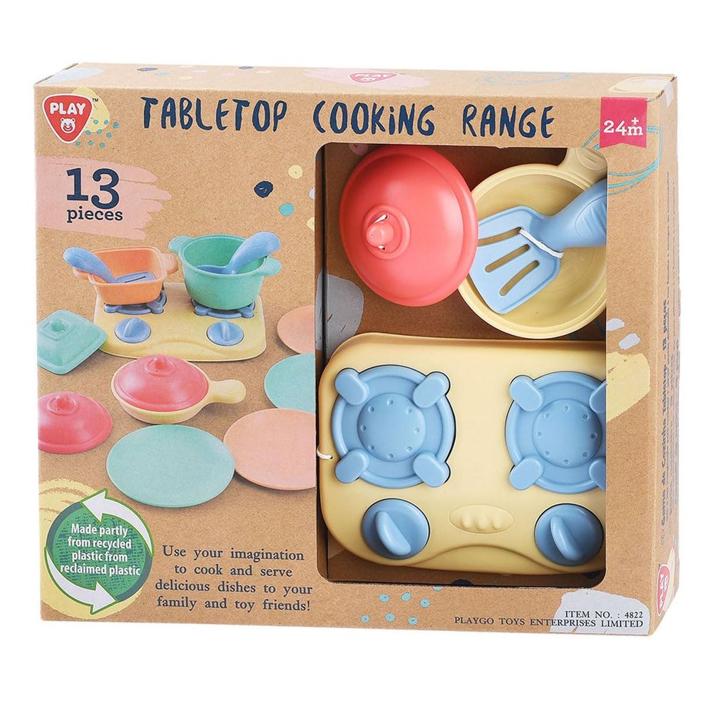 Play Cooking Stove Table Top Playset with Accessories - 13 Pieces - Educational Toy