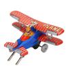 MOTOULAX Airplane Wind Up Toy Nostalgic Retro Iron Somersault Airplane Toy for Bar Store Coffee Shop Decoration Collection view 3