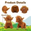 12 Pcs Mini Highland Cow Plush, 5.9 Inch Scottish Stuffed Animal Cattle Toys  Soft, Realistic Desk Decor, Birthday Woodland Party Favors (Brown) view 2