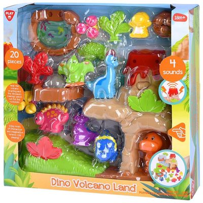 Play Dinosaur Volcano Playset - 20-Piece Dino Toy