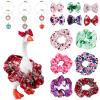 6 Set Holiday Desk Goose Outfits 7 inches Mini Goose Clothes Scrunchies Bow Tie & Chain Collar, Valentine's Day, All Seasons Magnetic Desk Goose Clothes, Decor Accessories for Desk Goose or Duck view 1