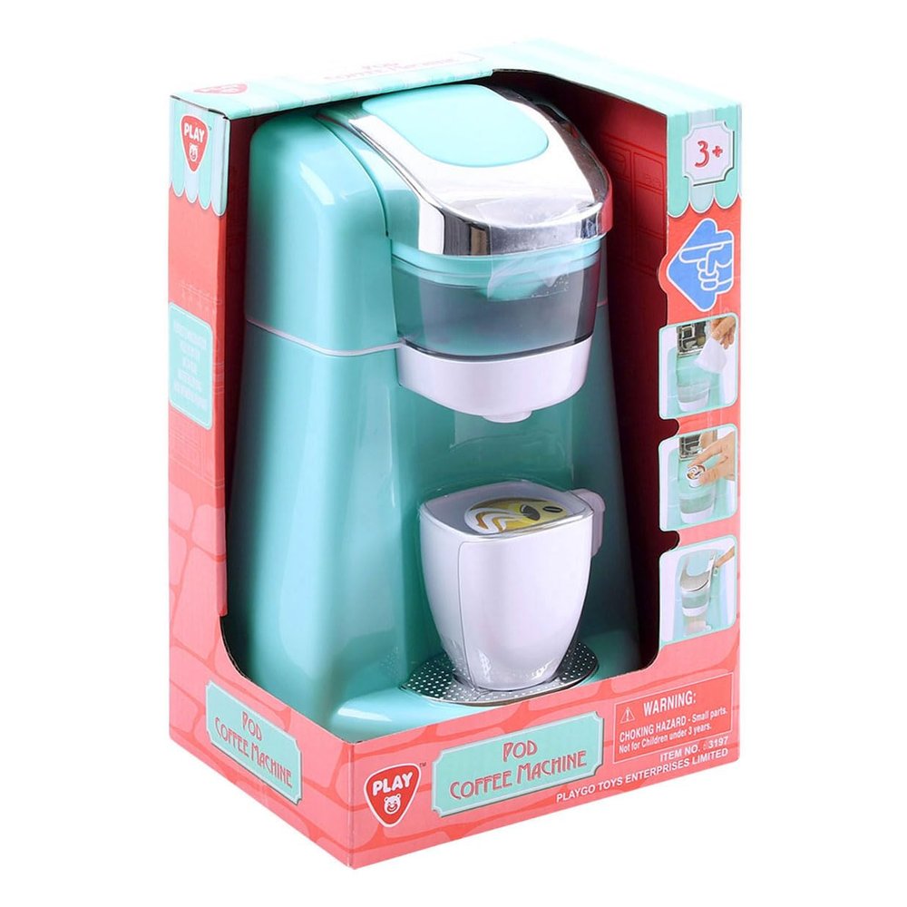 Play Toy Coffee Machine Blue with Cups - Interactive Kitchen Toy
