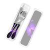 Butterfly Purple Black Compact And Portable Gourd Handle Style Knife Fork Spoon Three Piece Set view 4