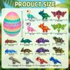 CHolic 18 pcs 3D Printed Dinosaur Animals Set with Egg, Animals 3D Printed Toys Cute Articulated Flexible Figurines Fidget Toys for Party Favors Birthday Gifts Desk Pets Christmas Decor view 2