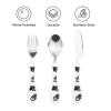 Cool Crazy White Black Motorcycle Pattern Compact And Portable Gourd Handle Style Knife Fork Spoon Three Piece Set view 3