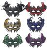 Half Face Bird Mask,Feather Eagle Owl Eyes Mask Fancy Dress for Halloween Carnival Costume Party,Bird Cosplay Props (Blue) view 3