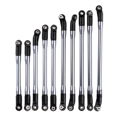 10Pcs/Set Metal Link Set Plastic Rod End for 1/10 RC Crawler Car Axial SCX10 II 90046(SCX10 II 90046 Grey)