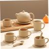 15Pcs/Set Kids Tea Party Set Safe Silicone Heat Proof Pretend Play Toys Include Teapot/Coasters/Teacups/Spoons Shockproof Play Tea for Girls Boys view 4