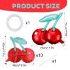 10 Pcs Cherry Balloons, 20 Inch Cherry Birthday Party Decorations Fruit Party Balloons Cherry-Theme Partys Decorations Supplies Cherrys Fruit Balloon Birthday Decoration view 2