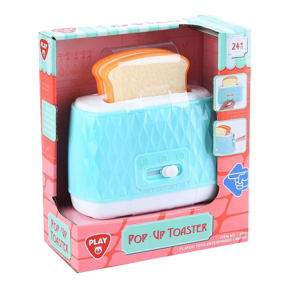 Play Toy Toaster Set - Pop-up Toaster for Children Breakfast