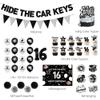 16th Birthday Party Decorations for Boys Include Hide The Car Keys Banner-Backdrop-Balloons-Foil Balloons-Cake Topper-Cupcake Toppers-Hanging Swirl for 16 Year Old Boy Birthday Decorations view 2
