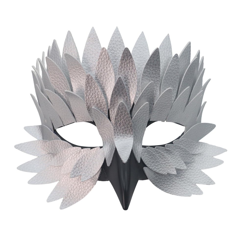 Masquerade Bird Mask,Funny Eagle Owl Eyes Mask Fancy Dress for Halloween Carnival Costume Party,Bird Cosplay Props (Silver)