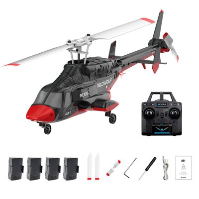 A61 Little Air-Wolf RC ERA Helicopter, 1/53 Scale 2.4G 4CH Single Rotor Remote Control Helicopter with Landing, Altitude Hold & Lightflow Positioning, RC Aircraft Model for Adults - PTF Version