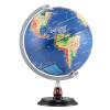 COSTWAY 12 Illuminated World Globe, Geography Educational Globe with Built-in LED Night Light, Wooden Stand, Clear Map for Kids & Adults Learning, Desktop Globes for Students, Decoration (Navy) view 1