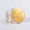 6PCS Gold Plated Bitcoin Coins Physical BTC Cryptocurrency Collectible, 40mm Commemorative Souvenir Coins with Clear Protective Case, Gifts for Crypto Enthusiasts & Coin Collectors view 4