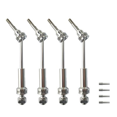 #45 Steel Drive Shaft CVD Upgrades for 1/10 Slash VXL 4X4, Rustler VXL 4X4, Stampede VXL 4X4, Hoss VXL 4X4 4WD, Traxxas Slash VXL 4X4, Stainless Front Rear Driveshaft Axles with Hex Hops up, Silver