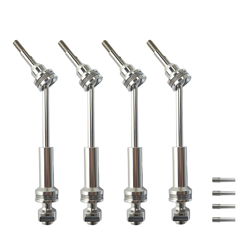 #45 Steel Drive Shaft CVD Upgrades for 1/10 Slash VXL 4X4, Rustler VXL 4X4, Stampede VXL 4X4, Hoss VXL 4X4 4WD, Traxxas Slash VXL 4X4, Stainless Front Rear Driveshaft Axles with Hex Hops up, Silver