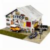 1/64 Diorama, Display with LED Lights, Diorama Garage for Alloy Sport Car Model Toy with LED Lights, Compatible with Hot Wheels Display Case, 1/64 Scale Buildings, American-Style Factory Model view 1