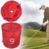 Backyard Golf Game Bucket | Foldable Golf Chipping Game Storage Bucket,Portable Organizer Ball Sport Equipment for Lawn Park Beach Courtyard Green view 3