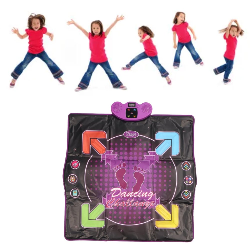 VBESTLIFE Electronic Dance Pad with AUX Input & Microphone, Interactive Dance Mat Toy with 4 Gaming Modes, Non Slip Surfaces for Boys Girls Ages 3 to 12