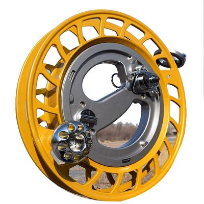 11-inch Kite Reel, Anti-Reverse with Handbrake Professional Outdoor String Spool, Hand-cranked Wanhe Roulette Line Winder Durable Flying Accessories(Yellow)