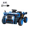 24V Kids Ride on Dump Truck with Electric Dump Bed, 2-Seater Electric Truck Car w/Remote Control, Shovel, Double Doors, 3 Speeds, Music, Horn, LED Lights for Kids-Blue view 1
