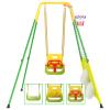 5 in 1 Toddler Swing Set Outdoor with Basketball Hoop,Soccer Goal,Multi-Functional Kids Swing Sets for Backyard,Indoor Baby Swing for Aged 6-36 Months,Light Yellow view 1