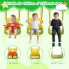 5 in 1 Toddler Swing Set Outdoor with Basketball Hoop,Soccer Goal,Multi-Functional Kids Swing Sets for Backyard,Indoor Baby Swing for Aged 6-36 Months,Light Yellow view 4