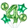 101.6cm/40in Green Pixel Number Balloon, Large Star & Round Shapes Foil Balloon for Boys Girls Kids Game Themed Birthday Party Decorations (Number 4) view 1