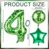 101.6cm/40in Green Pixel Number Balloon, Large Star & Round Shapes Foil Balloon for Boys Girls Kids Game Themed Birthday Party Decorations (Number 4) view 2