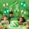 101.6cm/40in Green Pixel Number Balloon, Large Star & Round Shapes Foil Balloon for Boys Girls Kids Game Themed Birthday Party Decorations (Number 4) view 3