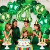 101.6cm/40in Green Pixel Number Balloon, Large Star & Round Shapes Foil Balloon for Boys Girls Kids Game Themed Birthday Party Decorations (Number 4) view 4