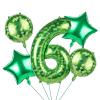 101.6cm/40in Green Pixel Number Balloon, Large Star & Round Shapes Foil Balloon for Boys Girls Kids Game Themed Birthday Party Decorations (Number 6) view 1
