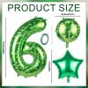 101.6cm/40in Green Pixel Number Balloon, Large Star & Round Shapes Foil Balloon for Boys Girls Kids Game Themed Birthday Party Decorations (Number 6) view 2