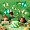 101.6cm/40in Green Pixel Number Balloon, Large Star & Round Shapes Foil Balloon for Boys Girls Kids Game Themed Birthday Party Decorations (Number 6) view 3