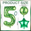 101.6cm/40in Green Pixel Number Balloon, Large Star & Round Shapes Foil Balloon for Boys Girls Kids Game Themed Birthday Party Decorations (Number 5) view 2