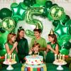 101.6cm/40in Green Pixel Number Balloon, Large Star & Round Shapes Foil Balloon for Boys Girls Kids Game Themed Birthday Party Decorations (Number 5) view 4