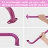 BiJun17 inch Metal Playground Handles,Monkey Bars Indoor Heavy Duty Ceiling Grab Bars for Indoor Outdoor Playgrounds Climbing Frames,Treehouses,and Wall ladders (Pink Set of 6) view 3
