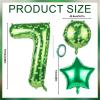 101.6cm/40in Green Pixel Number Balloon, Large Star & Round Shapes Foil Balloon for Boys Girls Kids Game Themed Birthday Party Decorations (Number 7) view 2