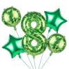 101.6cm/40in Green Pixel Number Balloon, Large Star & Round Shapes Foil Balloon for Boys Girls Kids Game Themed Birthday Party Decorations (Number 8) view 1